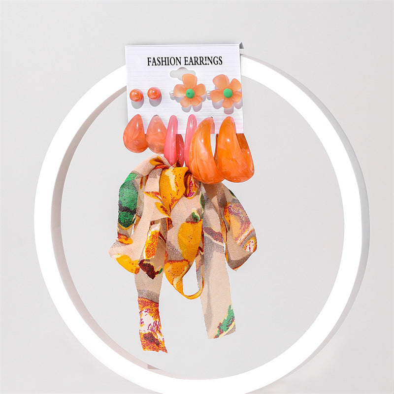 Conjunto de aretes de acrílico de color caramelo de joyería al por mayor