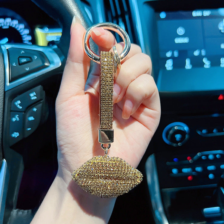 Venta al por mayor Llavero precioso del nudo del labio del diamante