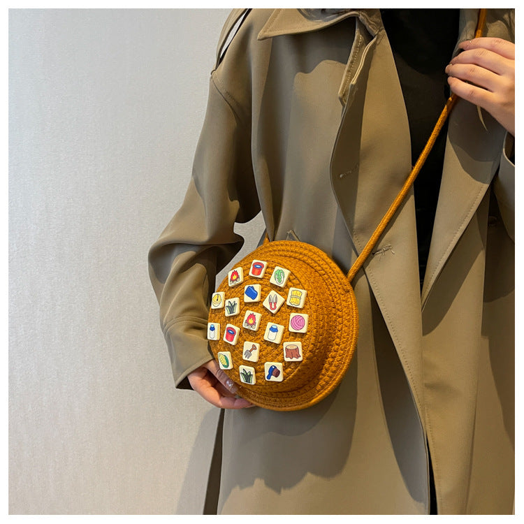 Wholesale Straw Woven Hat Shape Shoulder Bag