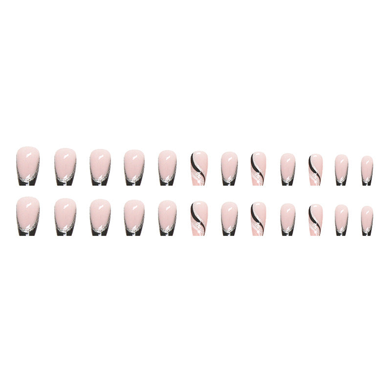 Wholesale Ballet Nail Black Glitter Resin Nail Stickers