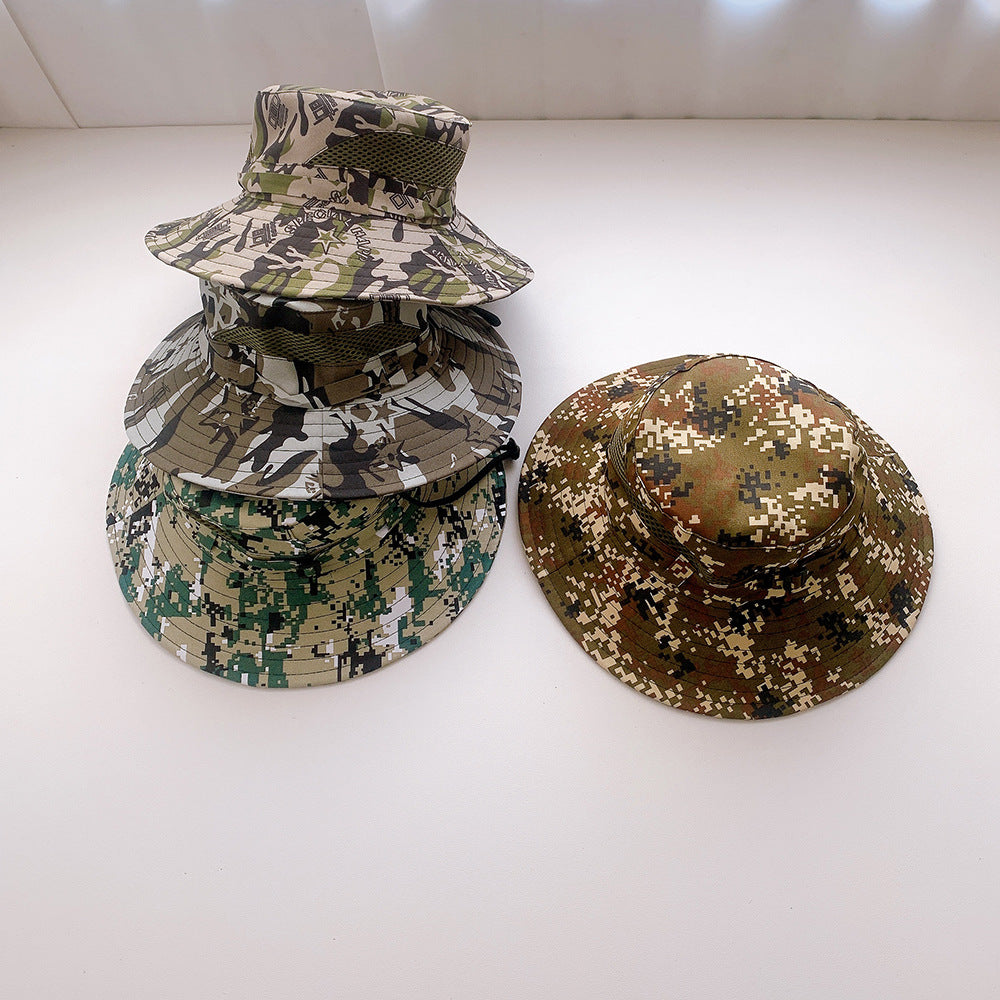 Wholesale Cotton Kids Sunshade Camouflage Bucket Hat