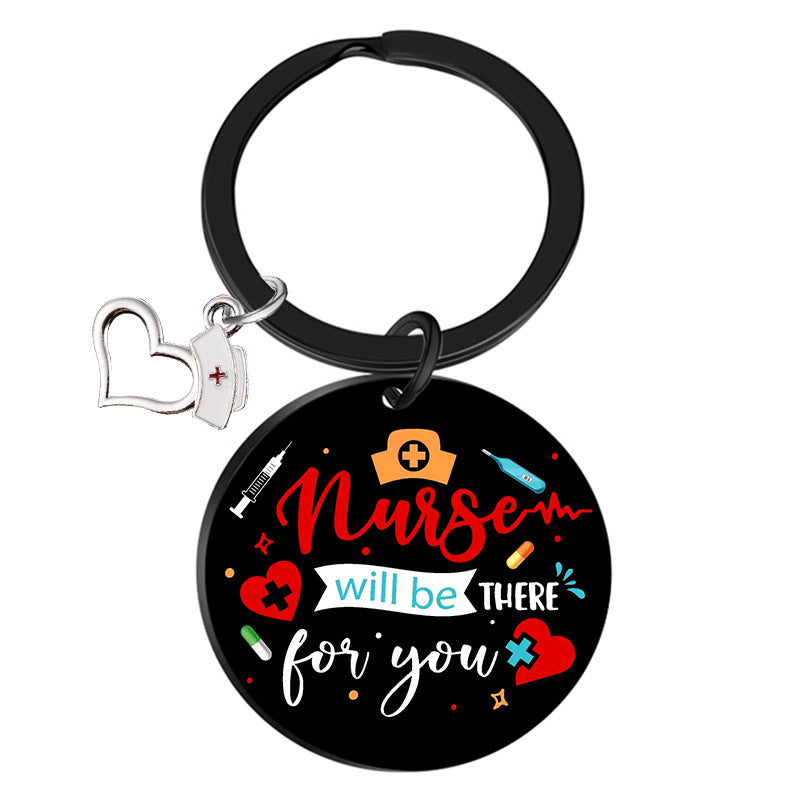 Wholesale Stainless Steel Nurses Day Color Printing Creative Keychain