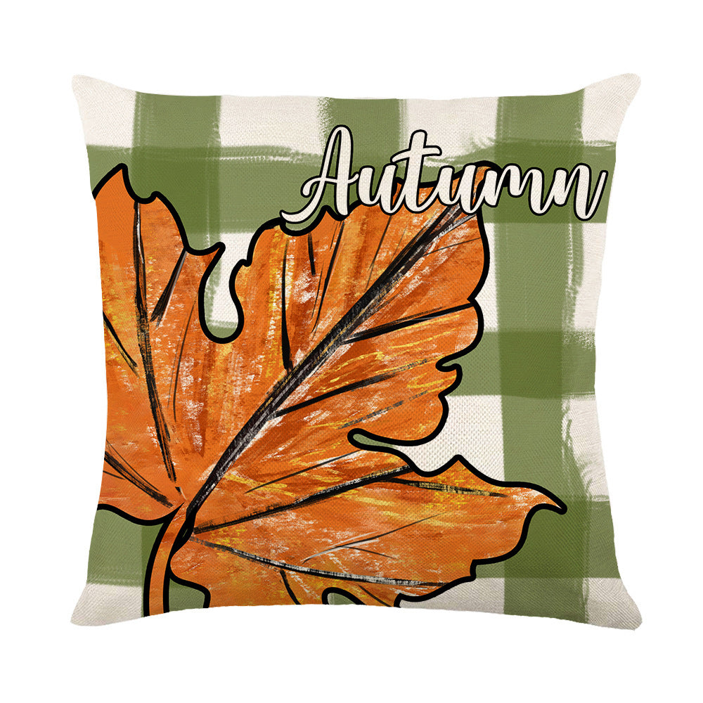 Wholesale Thanksgiving Throw Pillow Cover Linen Maple Leaf Printing Home Pillow Cushion Cover
