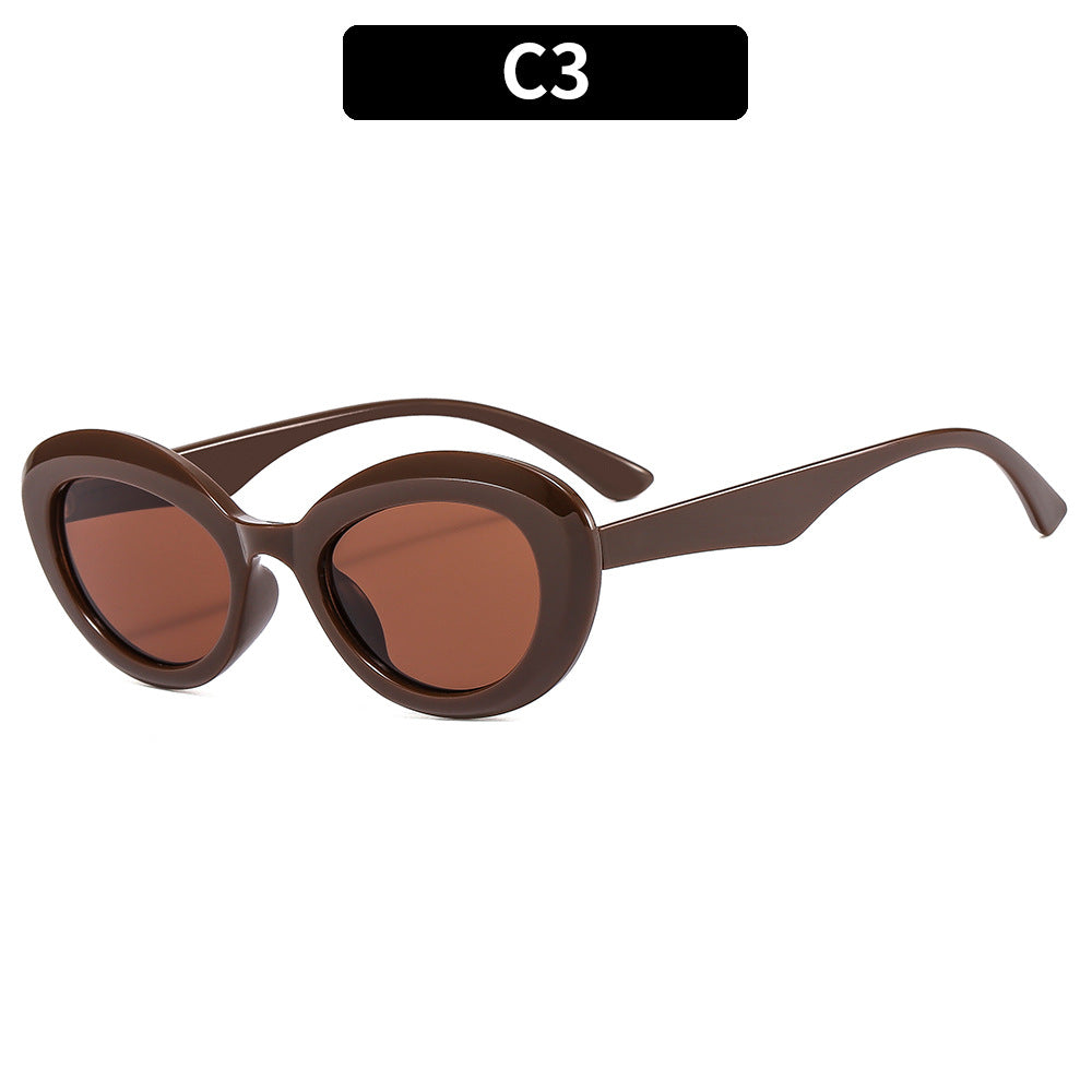 Wholesale Cat Eye Oval Small Frame Spice Girl Sunglasses