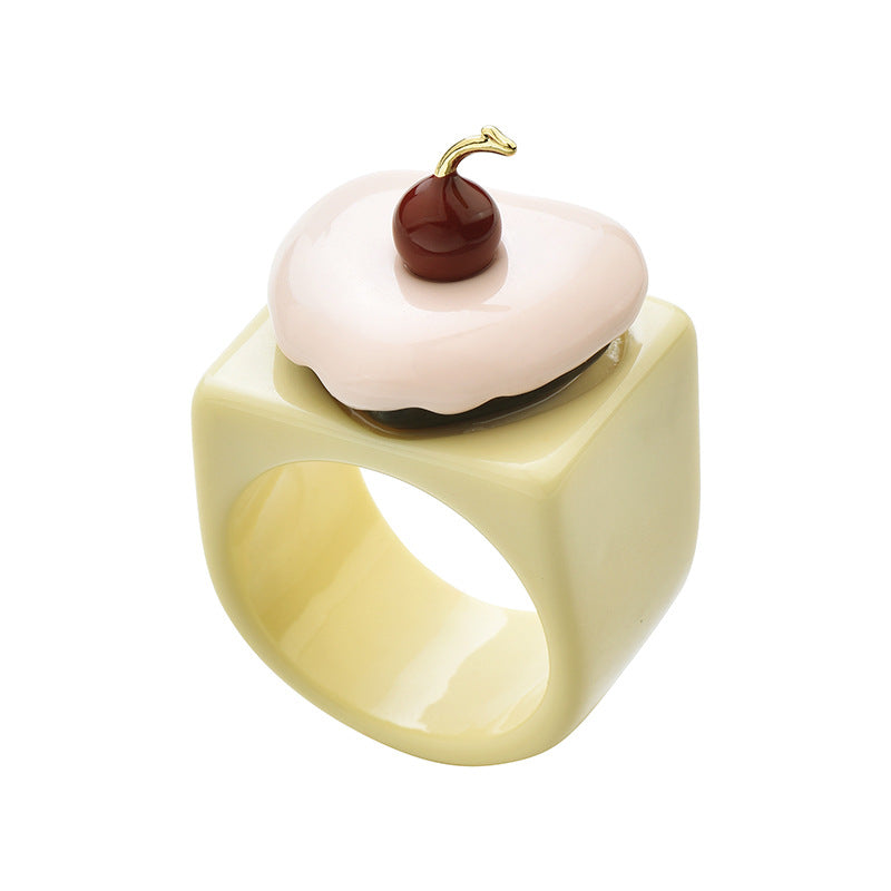 Wholesale Acrylic Sense Cherry Cake Ring