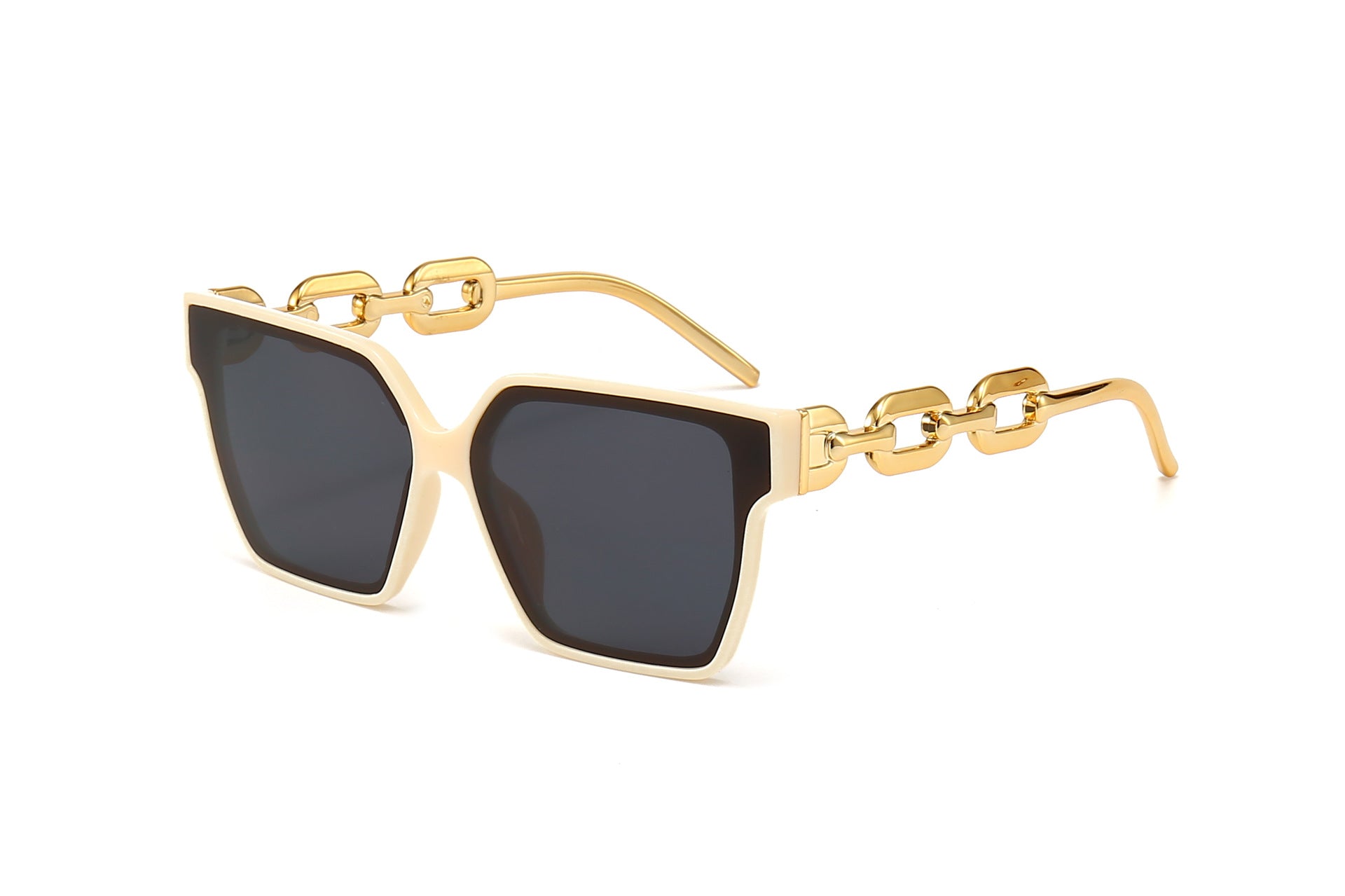 Wholesale Large Frame Box Semi-metal Chain PC Women's Sunglasses
