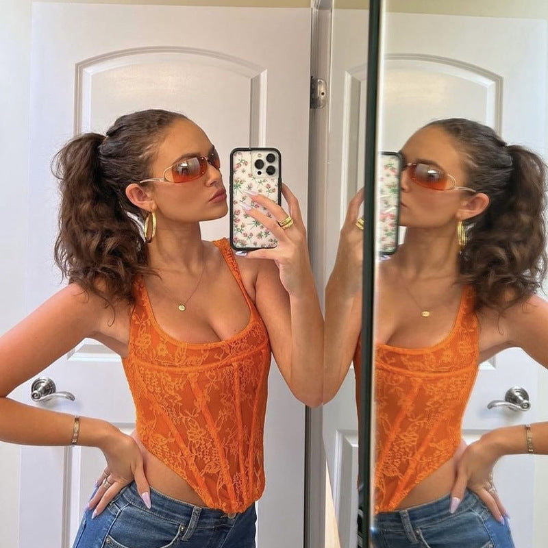 Wholesale PC Y2K Futuristic Sense of Technology One-Piece Sunglasses