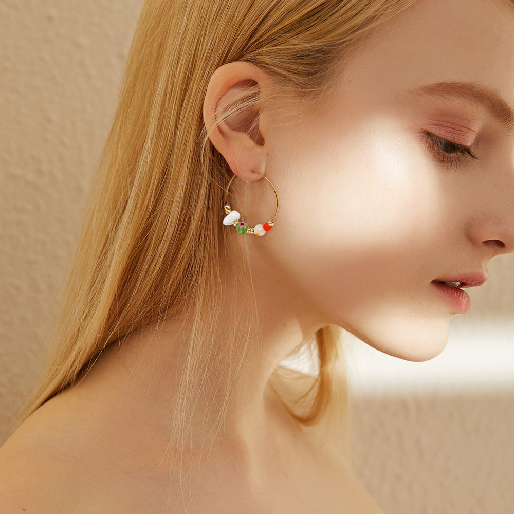 Wholesale Jewelry Bohemian Leopard Print Shell Earrings