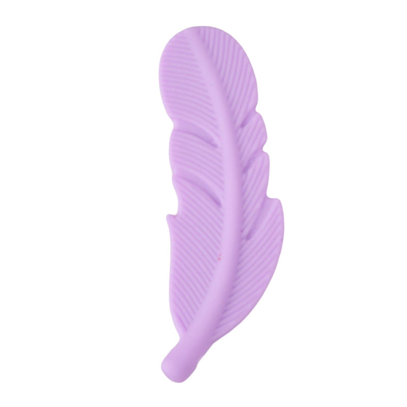 Wholesale 10PCS Feather Silicone Beads 58×15MM