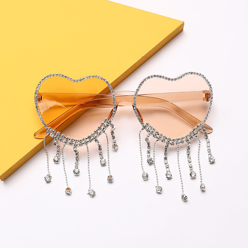 Wholesale PC Candy Color Heart Tassel Sunglasses