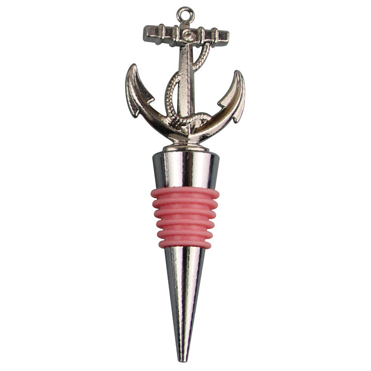Wholesale DIY Silver Rudder Zinc Alloy Red Wine Bottles