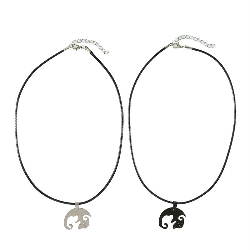 Conjunto De Collares De Correa De Pareja De Acero Inoxidable Al Por Mayor