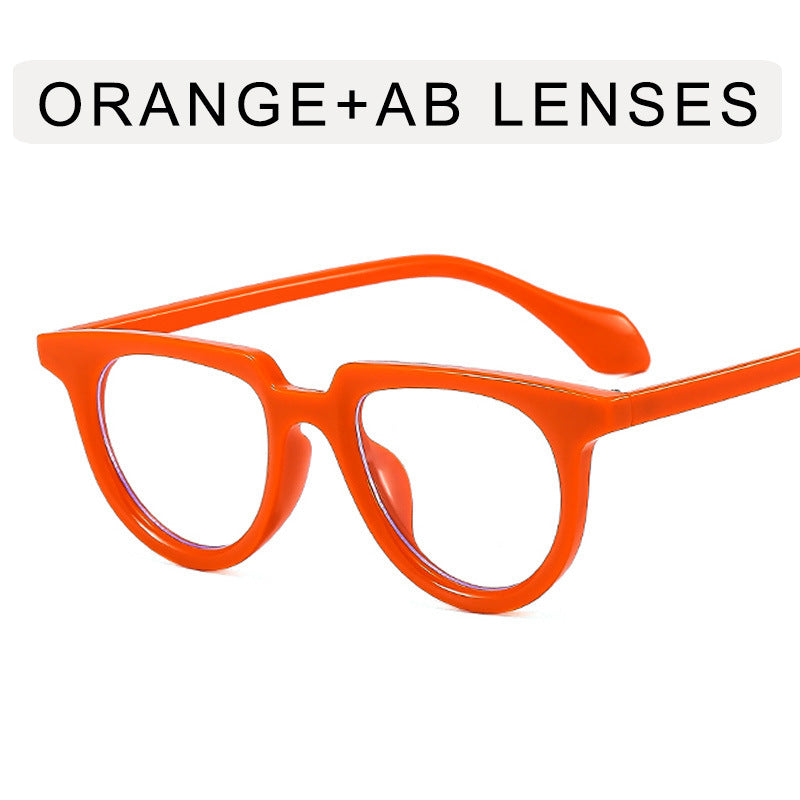 Venta al por mayor, medio marco ovalado, retro, ojo de gato, PC, gafas de sol para mujer