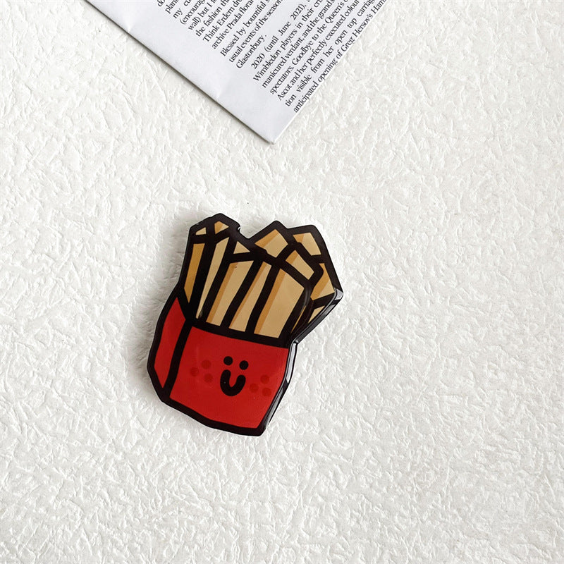 Wholesale Cartoon Banana Burger French Fries Acrylic Airbag Mobile Phone Holder