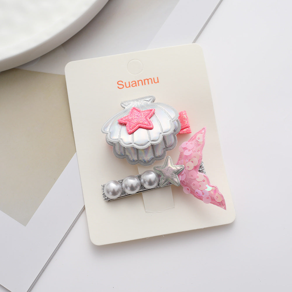 Wholesale Seashell Pearl Fabric Hair Clips