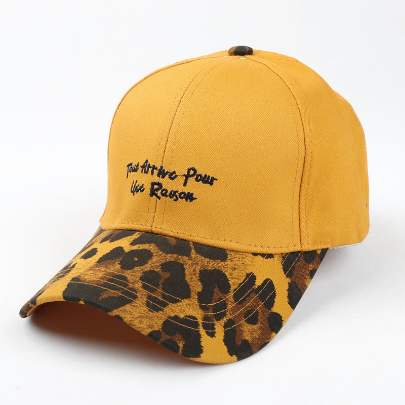 Venta al por mayor Gorra de béisbol con bordado de letras de leopardo de algodón