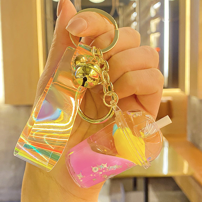 Wholesale Acrylic Milk Tea Cup Fruit Creative Keychain