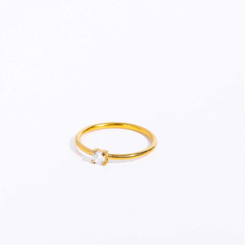 Wholesale Titanium Steel Electroplated 18k Real Gold Adjustable Ring