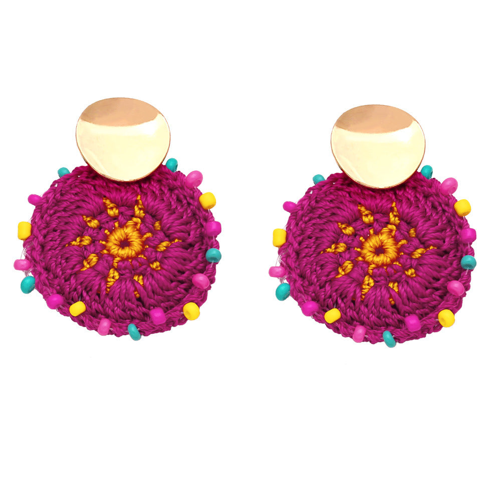 Wholesale Bohemian Hand Made Cotton Rope Earrings