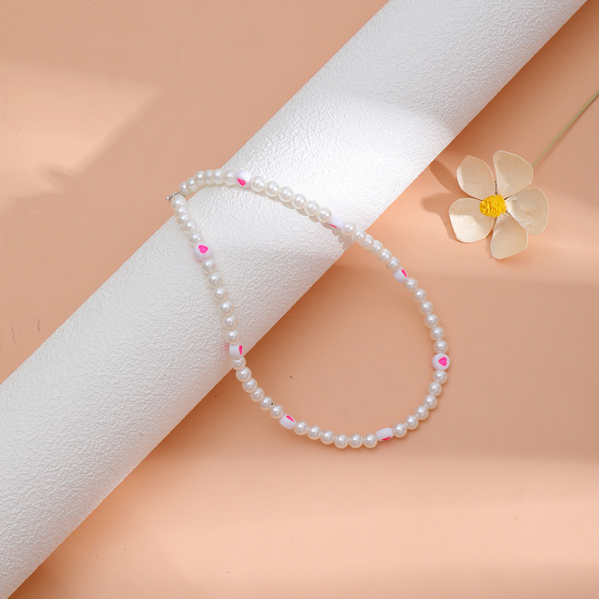 Collar De Perlas De Corazón Rosa al por mayor