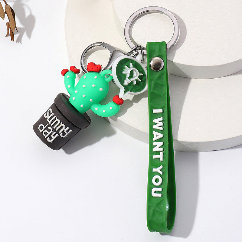 Wholesale Silicone Creative Cactus Keychain