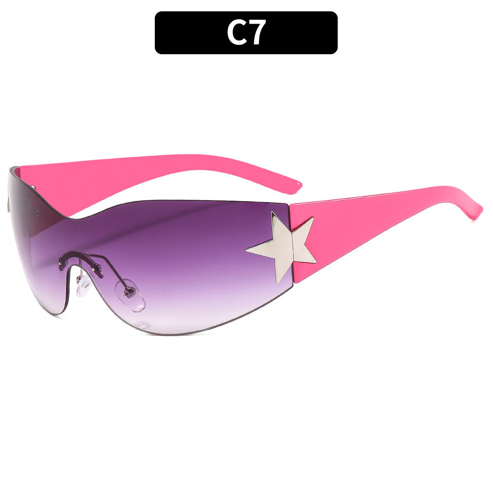 Wholesale PC Y2K Pentagram One-piece Sunglasses