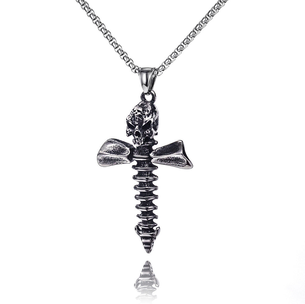 Wholesale Stainless Steel Pirate Double Ax Amulet Pendant Necklace