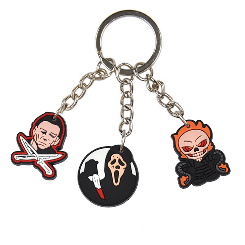 Wholesale 10pcs Halloween Cartoon Silicone Keychain