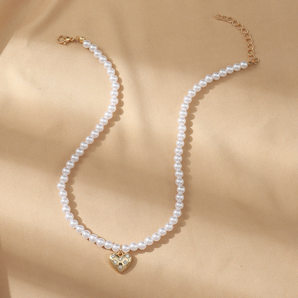 Wholesale Jewelry Valentine's Day Pearl Necklace Alloy