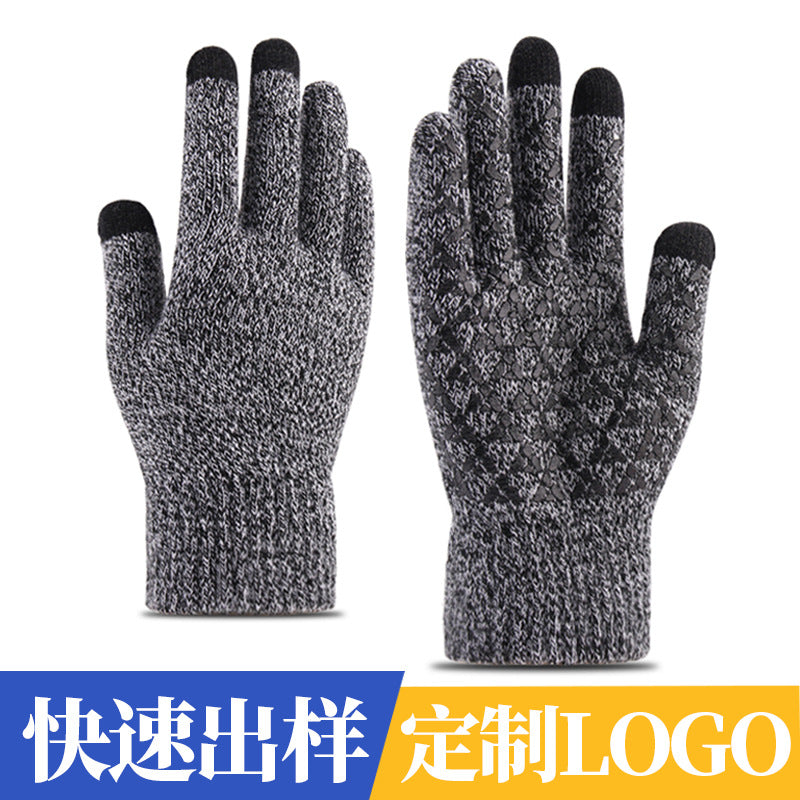 Wholesale Winter Thickened Anti-slip Woolen Touch Screen Gloves for Winter
