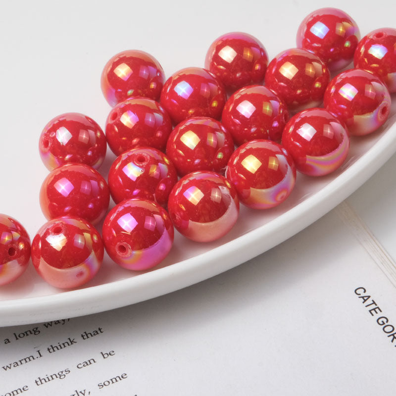 Venta al por mayor 100 piezas de cuentas de acrílico de color mágico de 16 mm