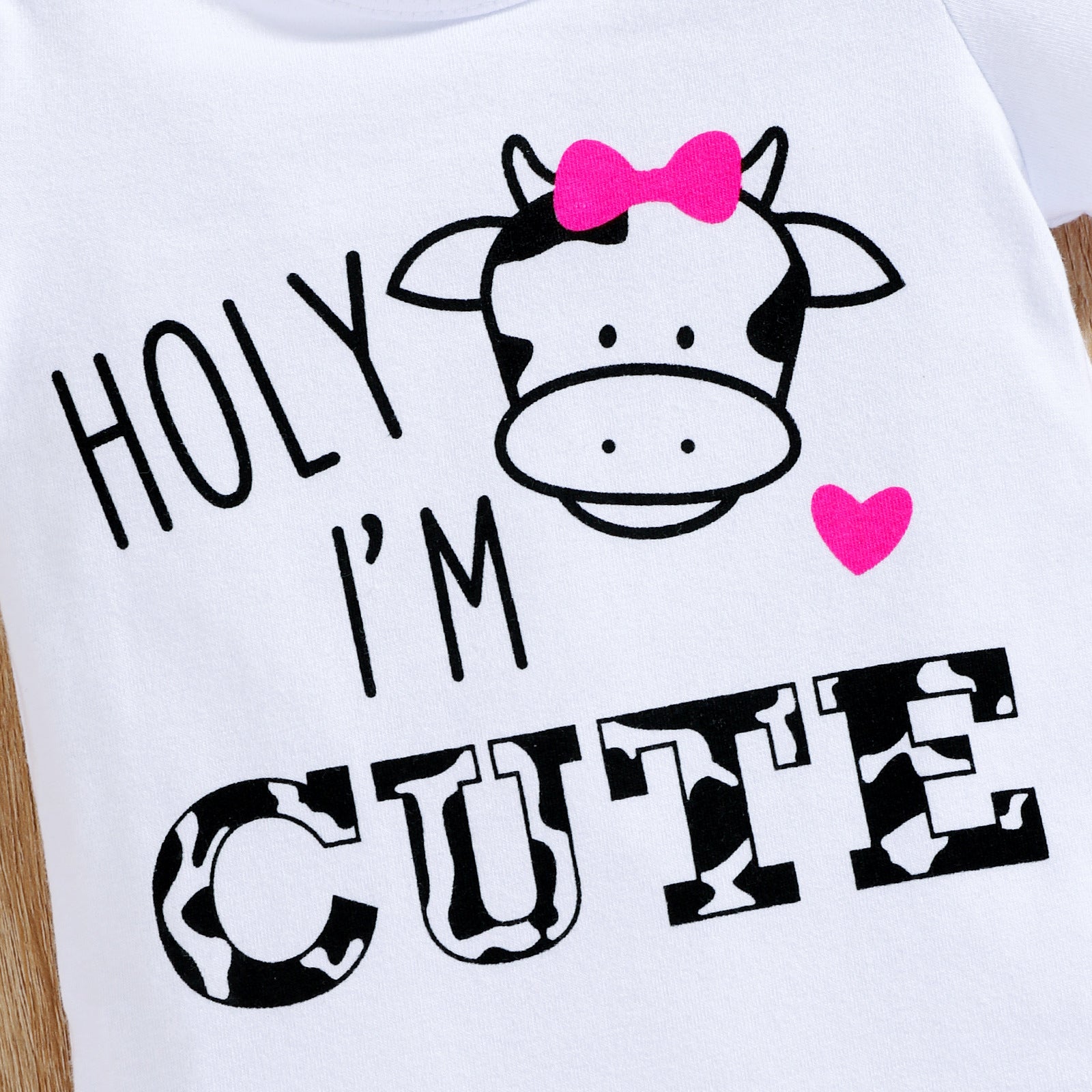 Wholesale Kids Milk Cow Alphabet Print Baby Clothes