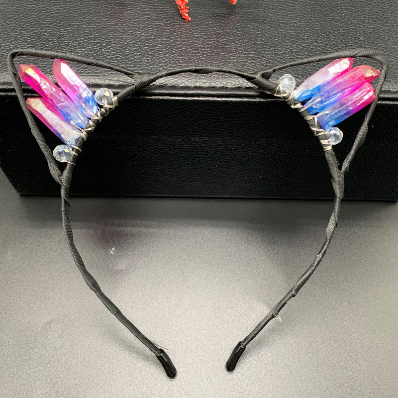 Diadema De Corona De Cristal De Orejas De Gato al por mayor