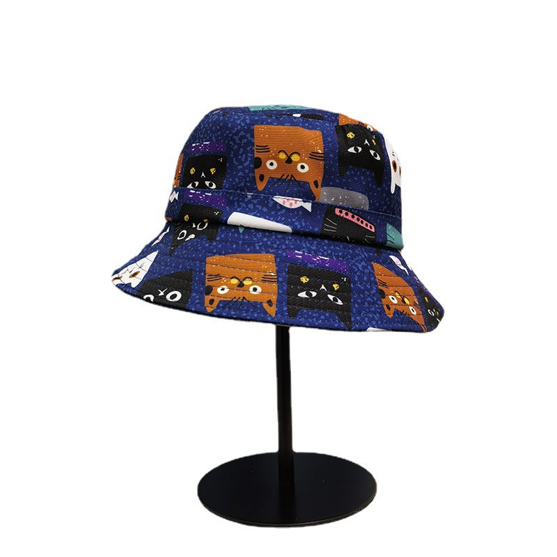 Wholesale Polyester Printed Cartoon Kitten Bucket Hat