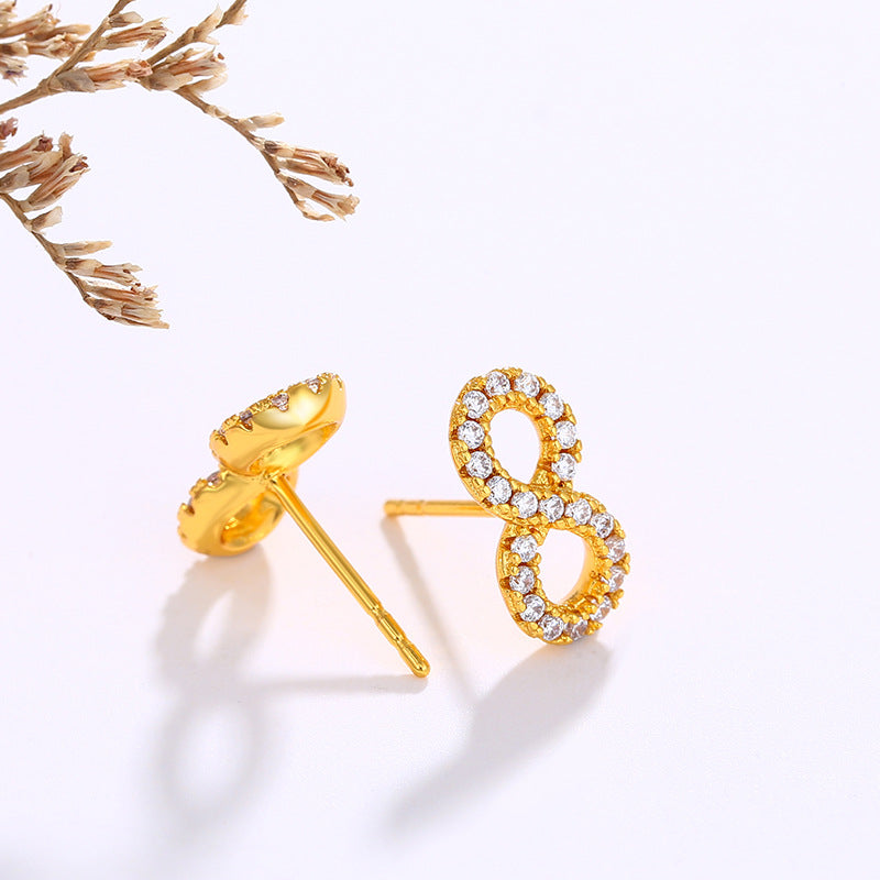 Wholesale Micro Inlaid Zirconium Alloy Earrings