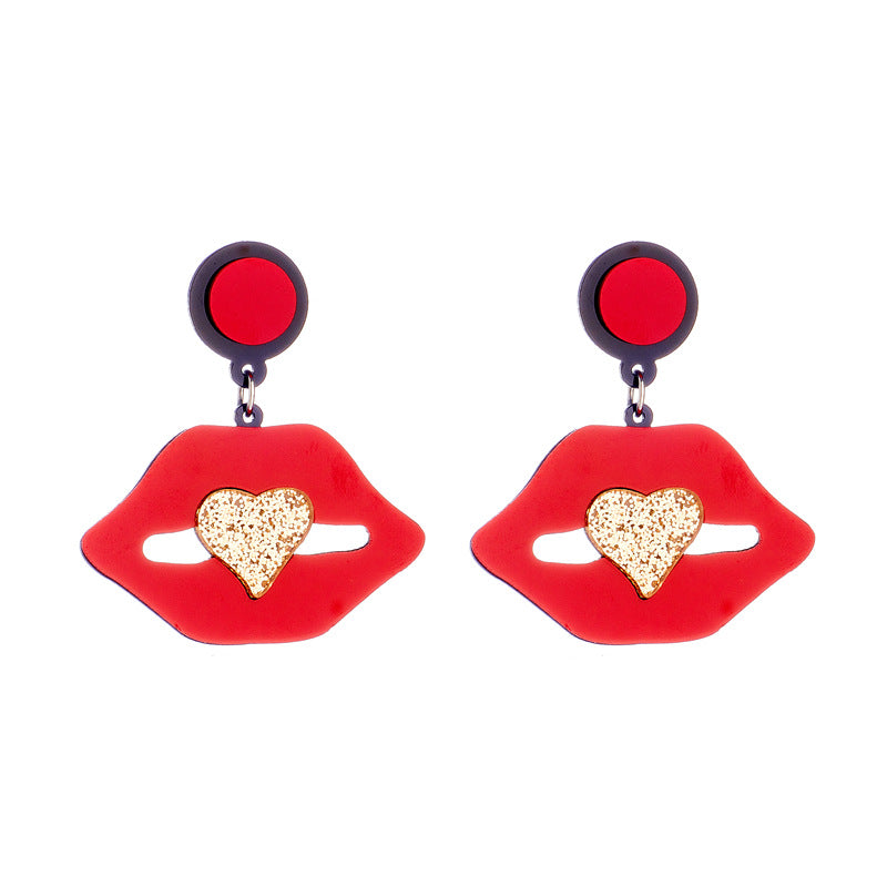 Pendientes De Acrílico De Corazón De Brillo De Dibujos Animados al por mayor