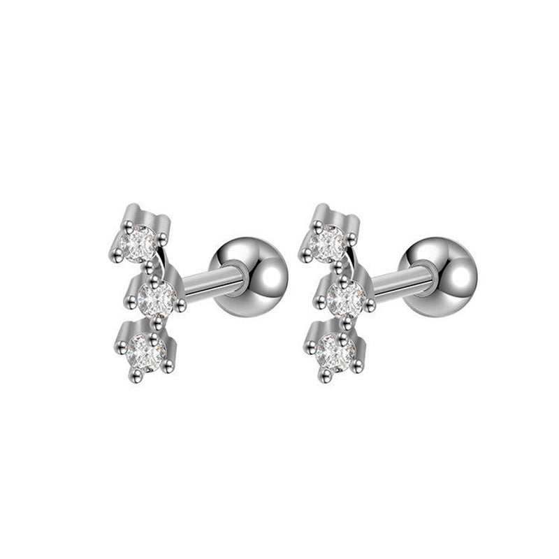 Wholesale Rose Stud Set Earrings Stainless Steel