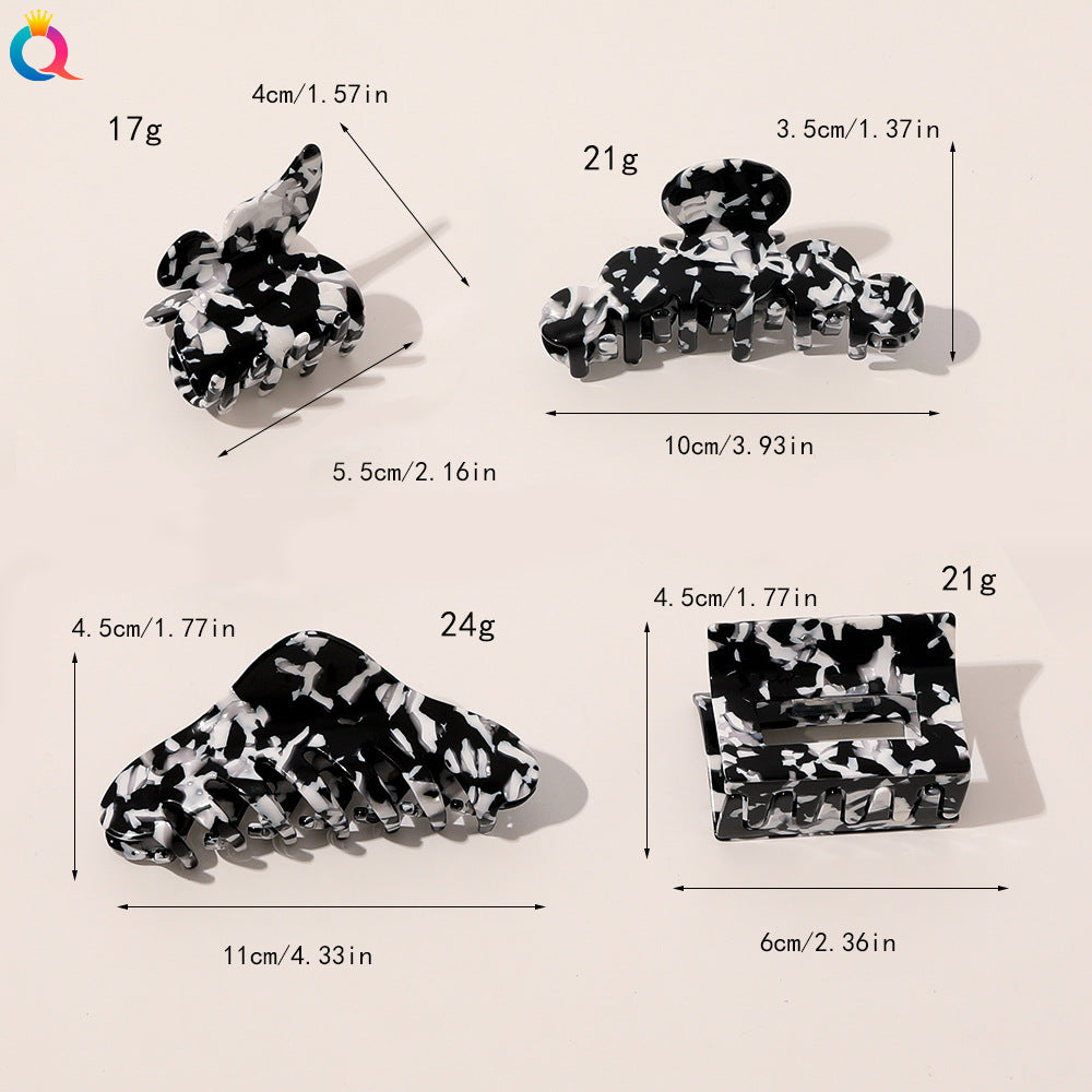 Wholesale Vintage Black and White Butterfly Acetate Hair Clips