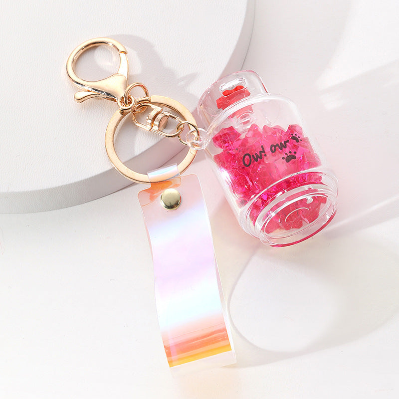 Wholesale Light Up Drift Bottle Acrylic Keychains