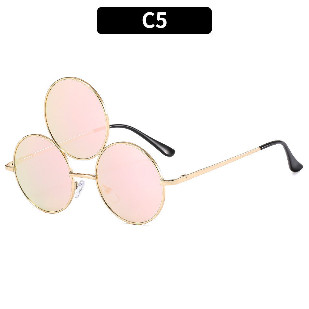 Wholesale Hip Hop Three Circles Sunglasses AC