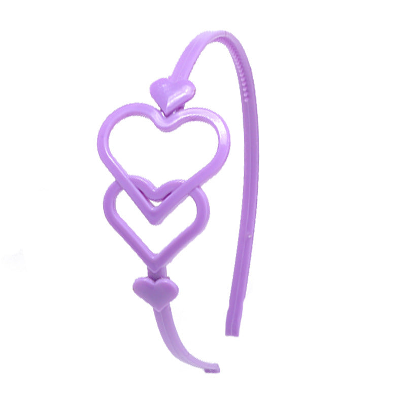 Wholesale Three-dimensional Hollow Candy Color Peach Heart Plastic Hairband