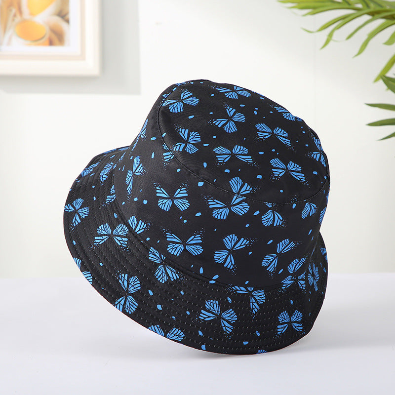 Sombrero de cubo de estampado de mariposa de poliéster de algodón al por mayor