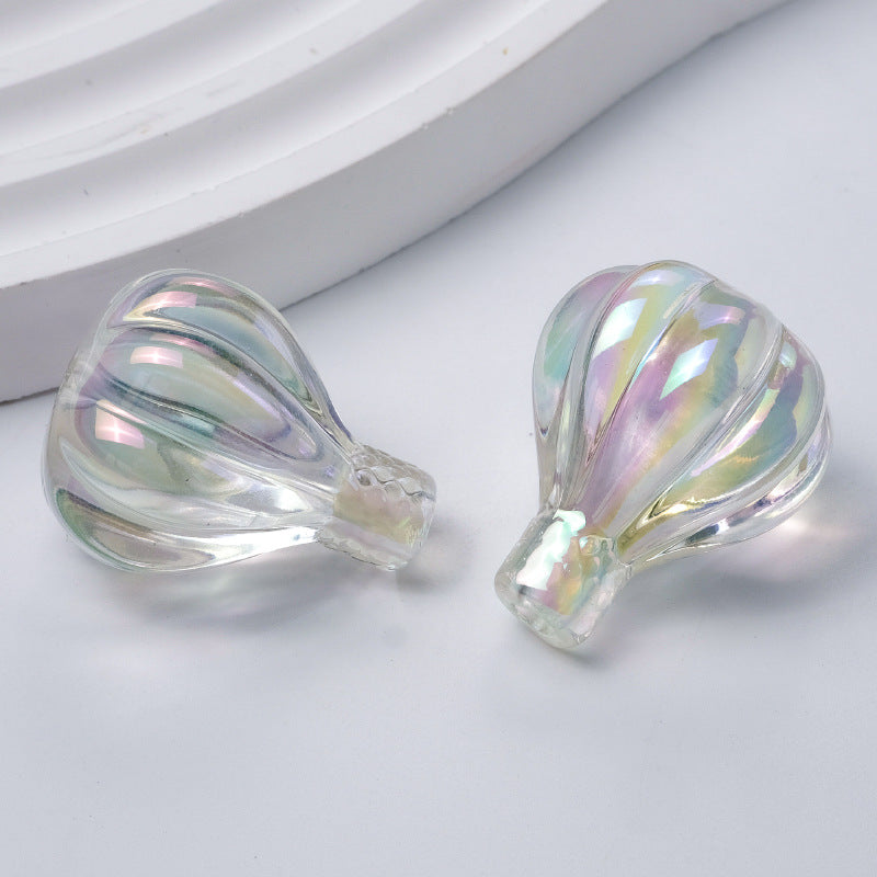 Wholesale 10pcs  UV Acrylic Hot Air Balloon Perforated Bead Accessories
