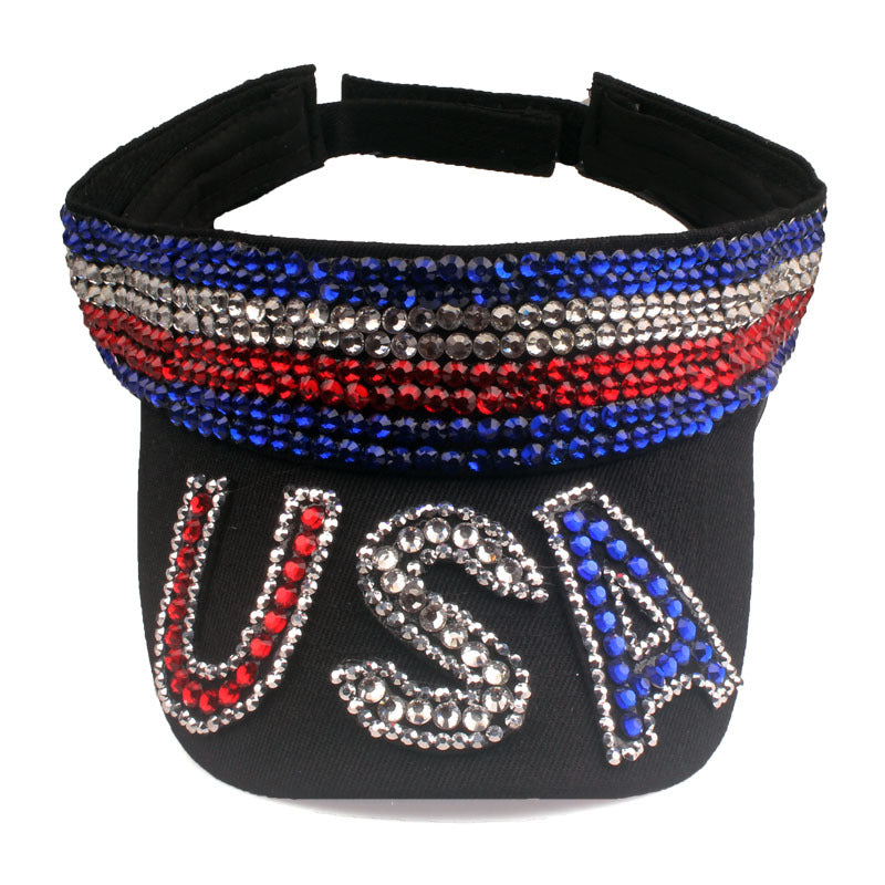 Sombrero de gorro de diamantes de la bandera americana al algodón al por mayor