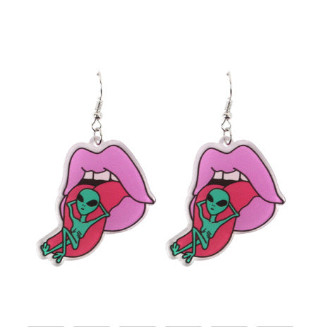 Wholesale Punk Alien Acrylic Earrings