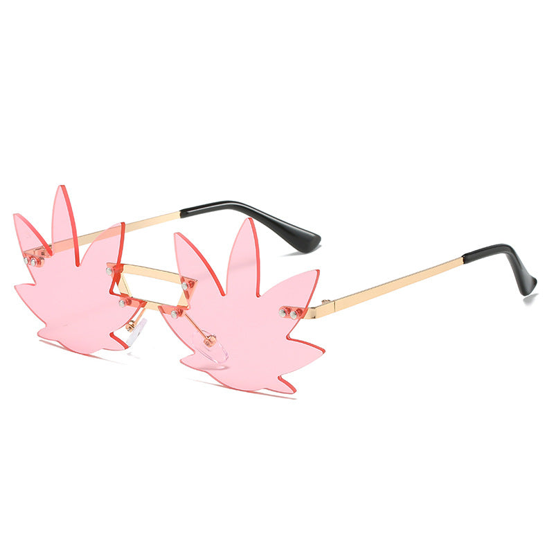 Wholesale Nature Leaf Glasses Hip Hop Sunglasses AC