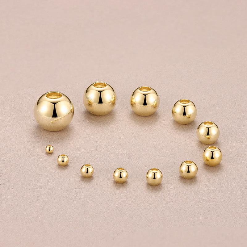 Al por mayor 20pcs S925 Sterling Silver Glossy Gran Beads de plata de orificio grande