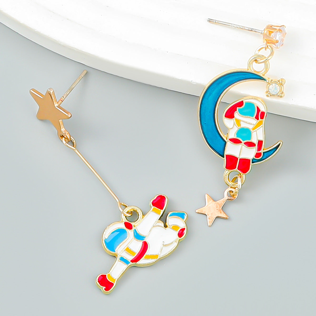 Pendientes De Aleación De Astronautas De Planeta De Goteo al por mayor