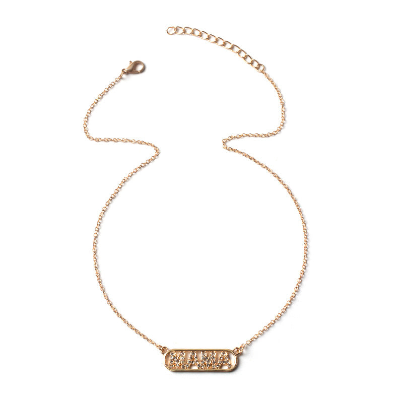 Venta al por mayor Aleación Carta Madre Mamá Collar
