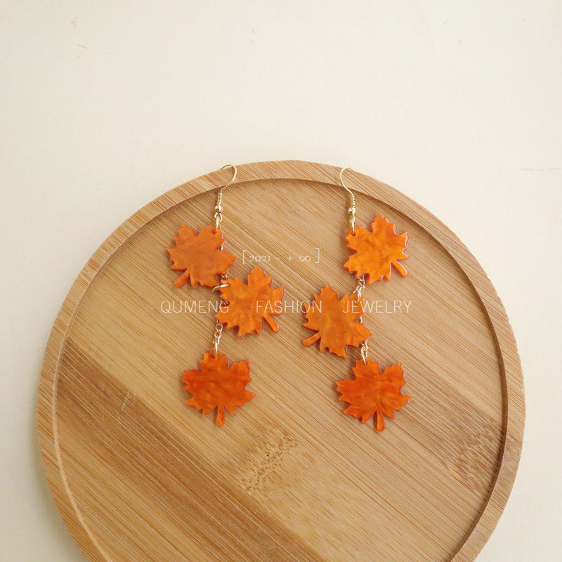 Aretes De Hoja De Arce Acrílico al por mayor